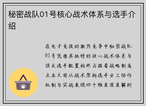 秘密战队01号核心战术体系与选手介绍