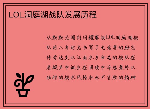 LOL洞庭湖战队发展历程